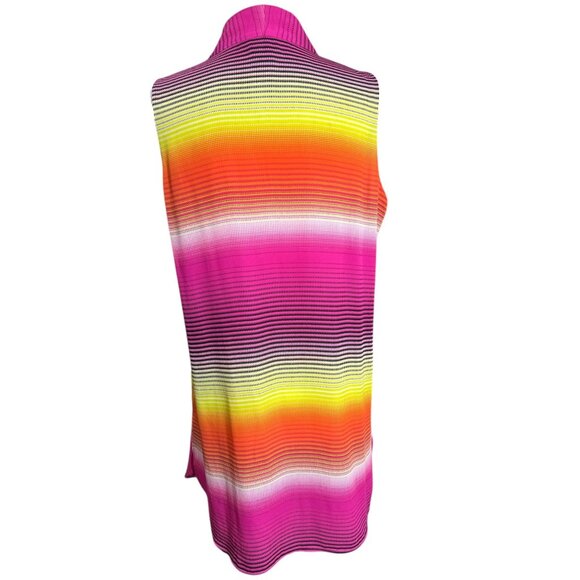 Worthington Size M Womens Sleeveless Multicolor Striped V-Neck Blouse Summer - Picture 5 of 10